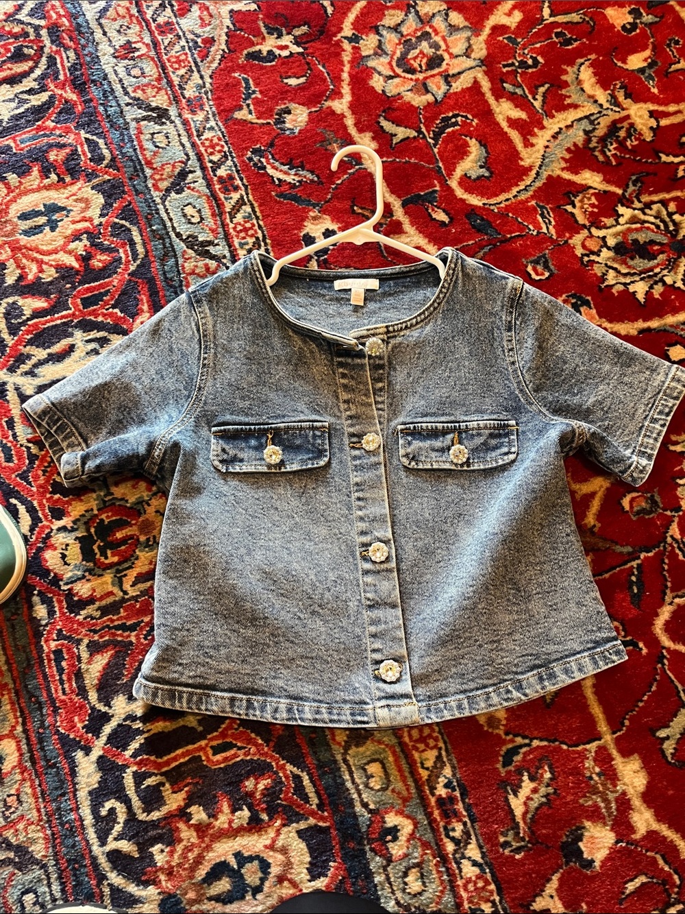 Gianni Bini Short Sleeve Denim Jacket in Light Blue